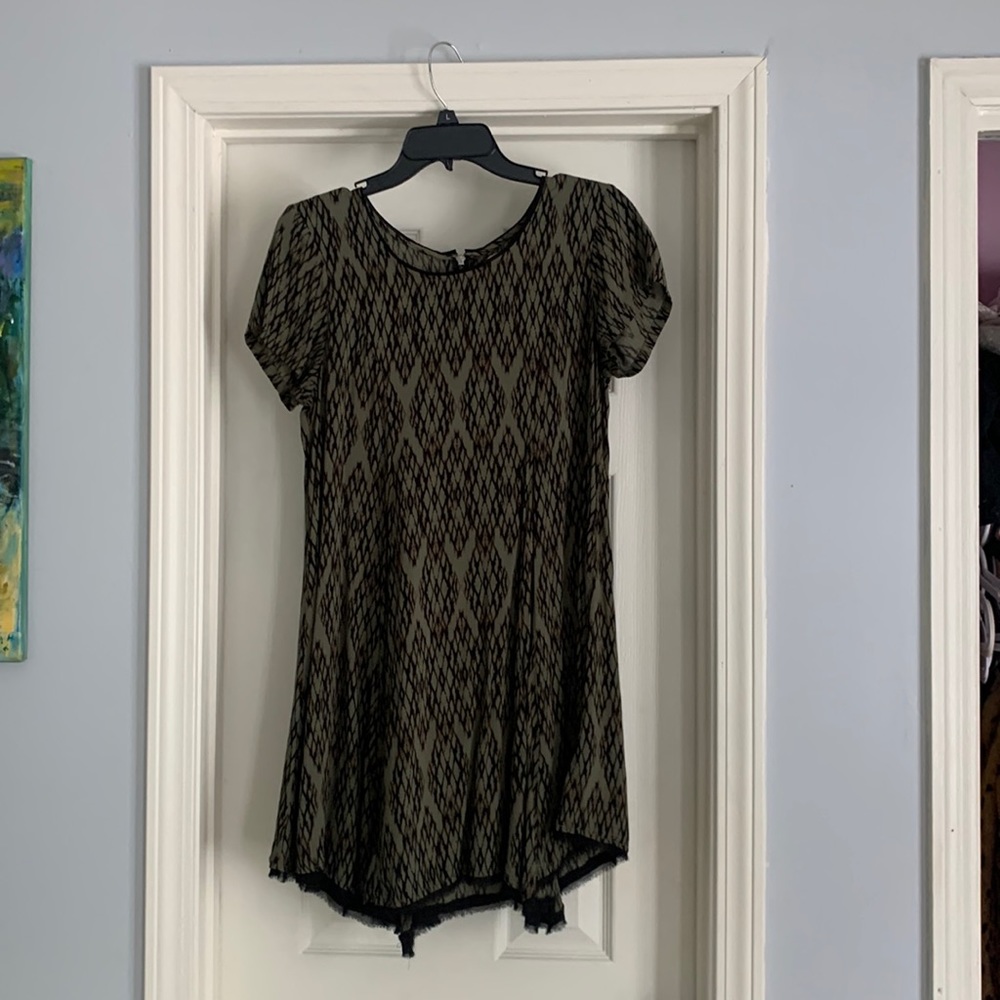 Size M Silence + Noise Dress in Olive Green